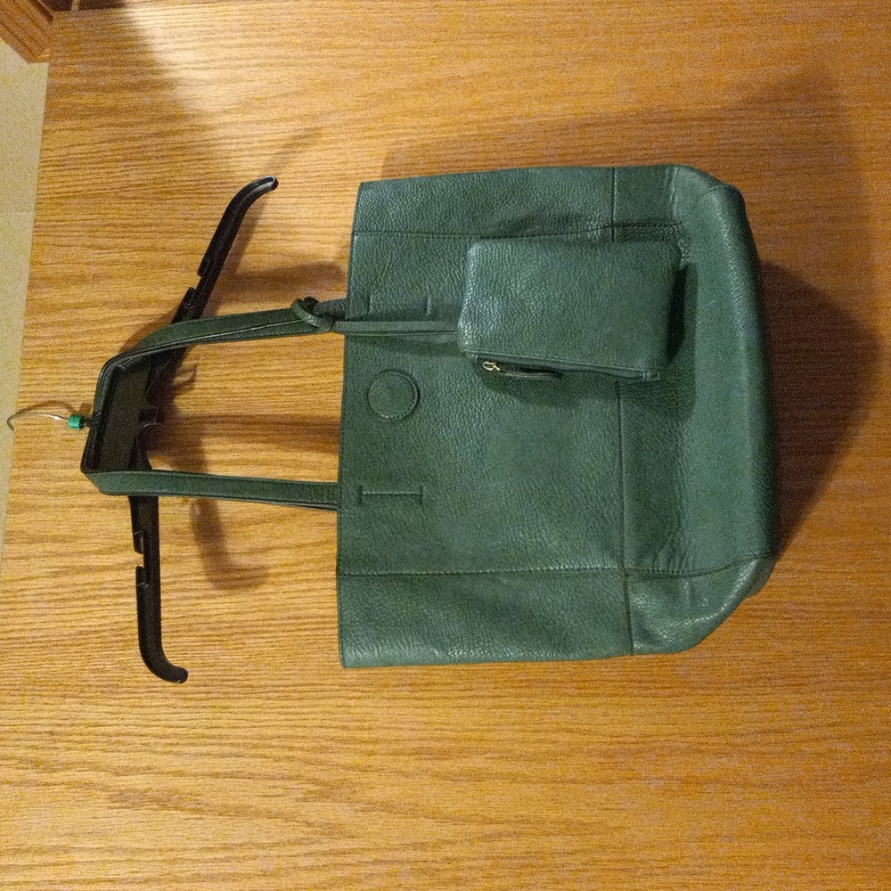 Womens joy Susan shoulder bag large tote purse green has wallet pouch great cond